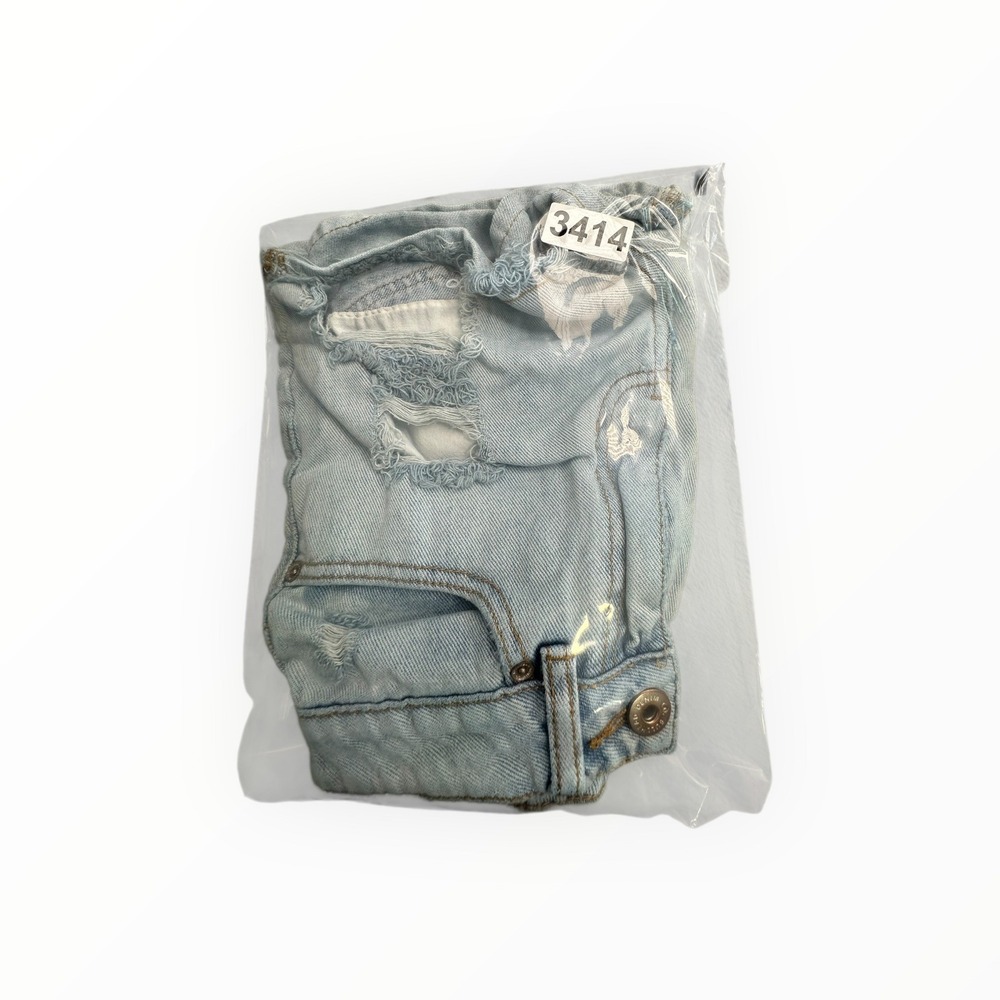 Bullhead Denim Co Shorts Womens 1 Light Wash Mom Short Distressed High Rise 3414 - Picture 8 of 8